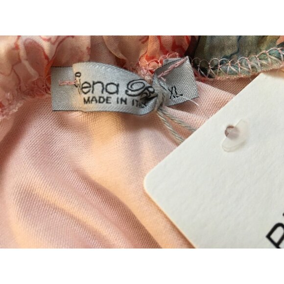 Elena Baldi Maxi Dress Blush Silk Blend Summer Floral Brunch Braided Straps XL - Picture 7 of 13